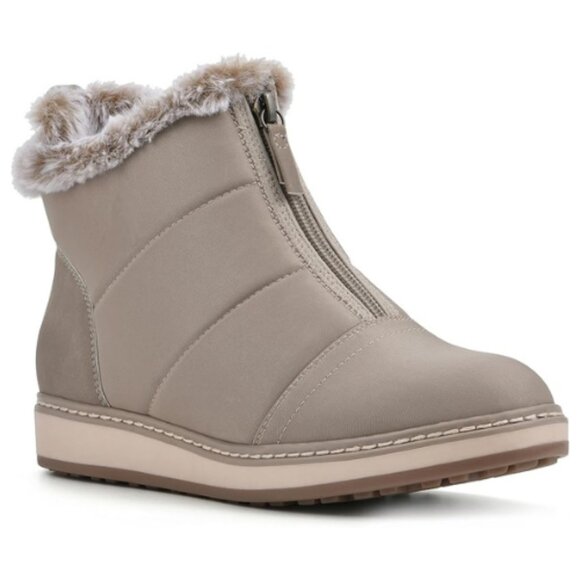 WHITE MOUNTAIN Women's Shoes Ankle Puffer Boots Sand Wide Fit - Picture 2 of 6